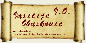 Vasilije Obušković vizit kartica